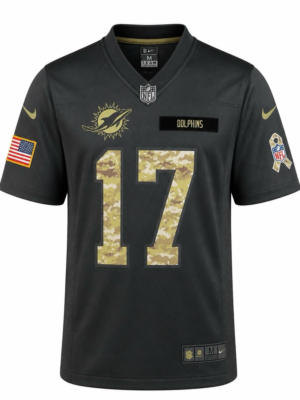 Nike Black Miami Dolphins #17 Camo Salute Jersey